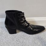 Pertini Boots Womens Sz 39 9 Leather Buckle Stud Ankle Western Steampunk Witch Black Photo 7