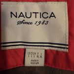 Nautica Womens Gray Water Resistant Jacket Hooded Full Zip Rain Parka Large Line Photo 7