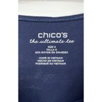 Chico's  Blue Women's Petite Karina Foiled Dot‎ Long-Sleeve Tee - Size 0 Photo 5
