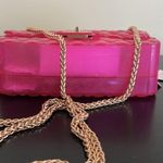 Le Miel  Gel Hot Pink Tote Gold Chain Purse/Shoulder Bag Photo 8