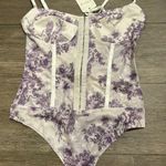 Free People Lavender And White Corset Bodysuit Photo 0