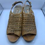 Ecco  Wedges Sandals Woven Brown Open Peep Toe size 41 Photo 2