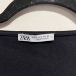 ZARA  One Piece Black Sexy Long Sleeve Scrunch V-Neck Women’s Bodysuit Sz S EUC Photo 1