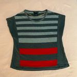 Calvin Klein chili red and slate gray tee with metallic silver for fall/holidays Photo 0