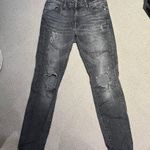Macy's M1858 Black Distressed Skinny Mid Rise Ankle Jeans Photo 0