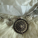 Ancient Allure Metal Medallion Necklace Silver Photo 0