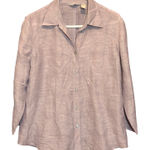 J.Jill Womens Silk Linen Blend Button Down Shirt Top Long Sleeve Size Large Photo 0