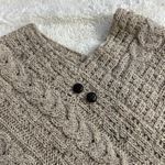 Aran NWT Women's Made in Ireland Pancho 100% New Wool One Size Beige Knit Photo 3