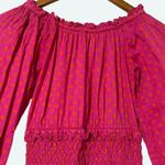 Alexis  Marilena Smocked Off-Shoulder Fuchsia Dot Dress XS Photo 3