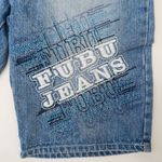 Vintage 90s FUBU Embroidered Denim Shorts Jorts Size 25 Photo 3