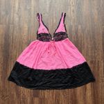 Victoria's Secret NWT  Pink and Black Sheer Lace Babydoll Nightie Dress - Size S Photo 0
