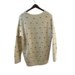 Loft  Lou &‎ Grey Cream Knit Sweater with Purple Dot Embellishments Size L Photo 1