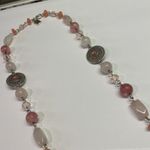 CHAPS  Pink Bead Beaded Silver Tone /  Necklace 34 Inch Length Photo 6