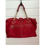 MANIA Women's Red‎ Leather Shoulder Bag w/ Gold Chain Handles made in Italy Red Photo 4
