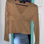 Yoins Tan Crop Top Photo 3