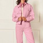 Boyish The Tommy Pink Denim Cropped Oversized Jacket Small Photo 1