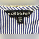 Unique spectrum  Navy and White Wrap Blouse Photo 4