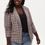Torrid  Plus 1X Studio Double Knit Blazer Jacket Academia Money Business Career Photo 0