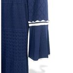 Shoshanna Gruss M Dress Knit Sweater Long Sleeve Bell Navy Short Knee Length Photo 1
