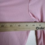 Ribbed Knit Lounge Set Womens Medium Pink Crop Top Shorts Button Stretch Casual Photo 7