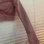 Gym shark women flex long sleeve crop top small burgundy Photo 5
