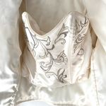 Natori  Neiman Marcus Vintage Jacket Bustier Set Satin Embroidered Pearl Small Photo 11