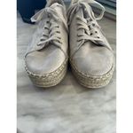 Tretorn  Eve2 Taupe "Natural" Silver Sparkle Suede Espadrille Platform Sneaker Photo 2