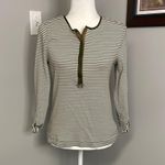 Ralph Lauren Lauren  Brown Striped Henley womens Size Large Cotton Equestrian Photo 0