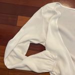 Brandy Melville  White Long Sleeve Wrap Crop Top Viscose Surplice Festival Summer Photo 3