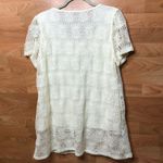 Crochet Cream Lace Blouse with Liner short Sleeves Size M Photo 1