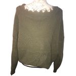 Zenana Outfitters Waffle Sweater Distressed Green Large Photo 4