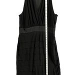 Evan Picone Dress 10 Black Sleeveless Halter Tiered Ruffle Cocktail Classic HOCO Photo 6