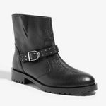 Karen Millen Women's biker moto Black Leather Ankle boot classic spring leather Photo 0