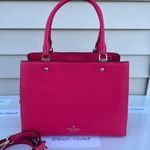 Kate Spade New York Bright Rose Leila Medium Triple Compartment Satchel Purse Photo 0