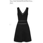 Reiss  Nelly Textured A-line Sleeveless V-neck Dress Black Midi Cocktail Size 6 Photo 11