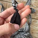 Old Navy  Black & White Gingham Plaid Tie Shoulder Embroidered Hem Tank Top~Large Photo 6