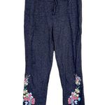 Chico's Weekends by Gray Floral Sweatpants Sz S Photo 0