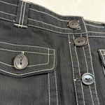 Kenzie 4 Black Buttoned Denim Skirt Midi Contrast Stitch Pockets Y2K Streetwear Photo 1