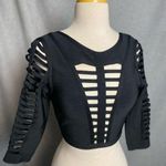 Hera Collection Nasty Gal Hera 3/4 sleeve Black Cut-Out Women’s Top - Size S NWT Photo 0