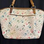 Coach  Chelsea Leah Tote Zip Bag C1077-F15140 Multicolor Signature “C” Handbag Photo 3