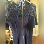 Draper James  Solid Flutter Navy Dress Photo 6