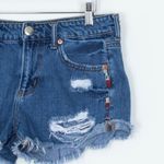 American Eagle  Distressed Tomgirl‎ Shortie Denim Jean Shorts Size 4 Photo 1