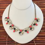 J.Crew  Gold and Orange Necklace with Intricate Design Photo 0