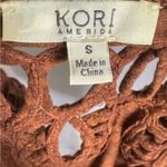 Kori America 100% cotton long sleeve copper top with lace detail size small Photo 3