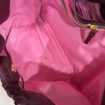 LDT Lily Medium Tote Snake Cabernet Purple Leather Photo 7