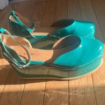 Nature Breeze  platform, patent leather green shoes, size 6 Photo 2