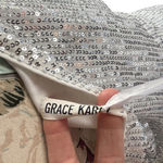 Grace Karin NWT Womens Sequin One Shoulder Ruched Bodycon Party Dress Silver Photo 5