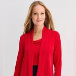 Connected Apparel Womens Faux-Jacket Red Black Dress 16 NWT Photo 2