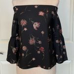 Lost + Wander ‎ Black Fleur Floral Off The Shoulder Bell Sleeve Top Size S Photo 6