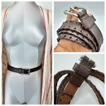 Capezio Brown Leather braided Belt Size M/L Medium Large Photo 6
